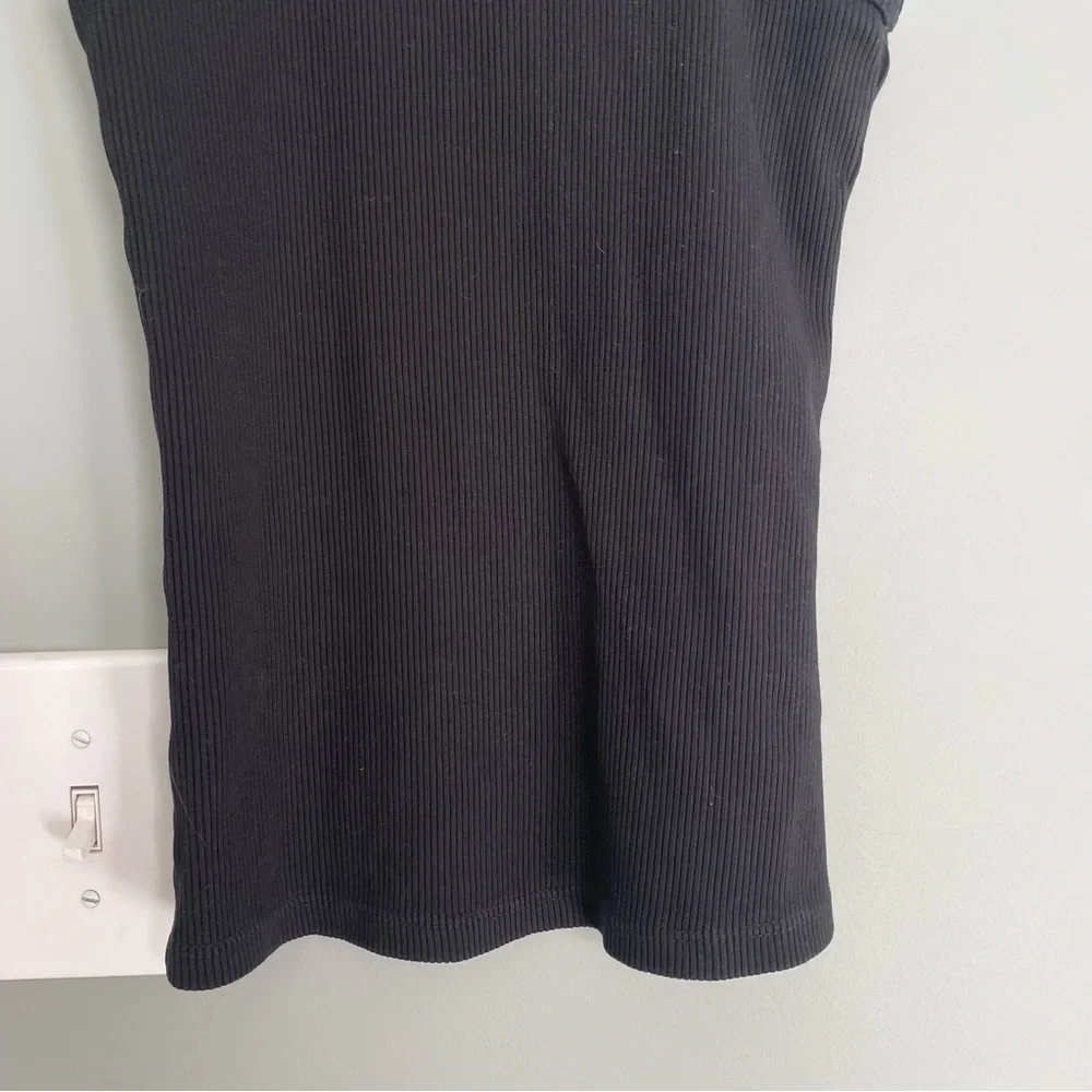 Agolde Ribbed Midnight Black Racerback Tank Top - Picture 5 of 13